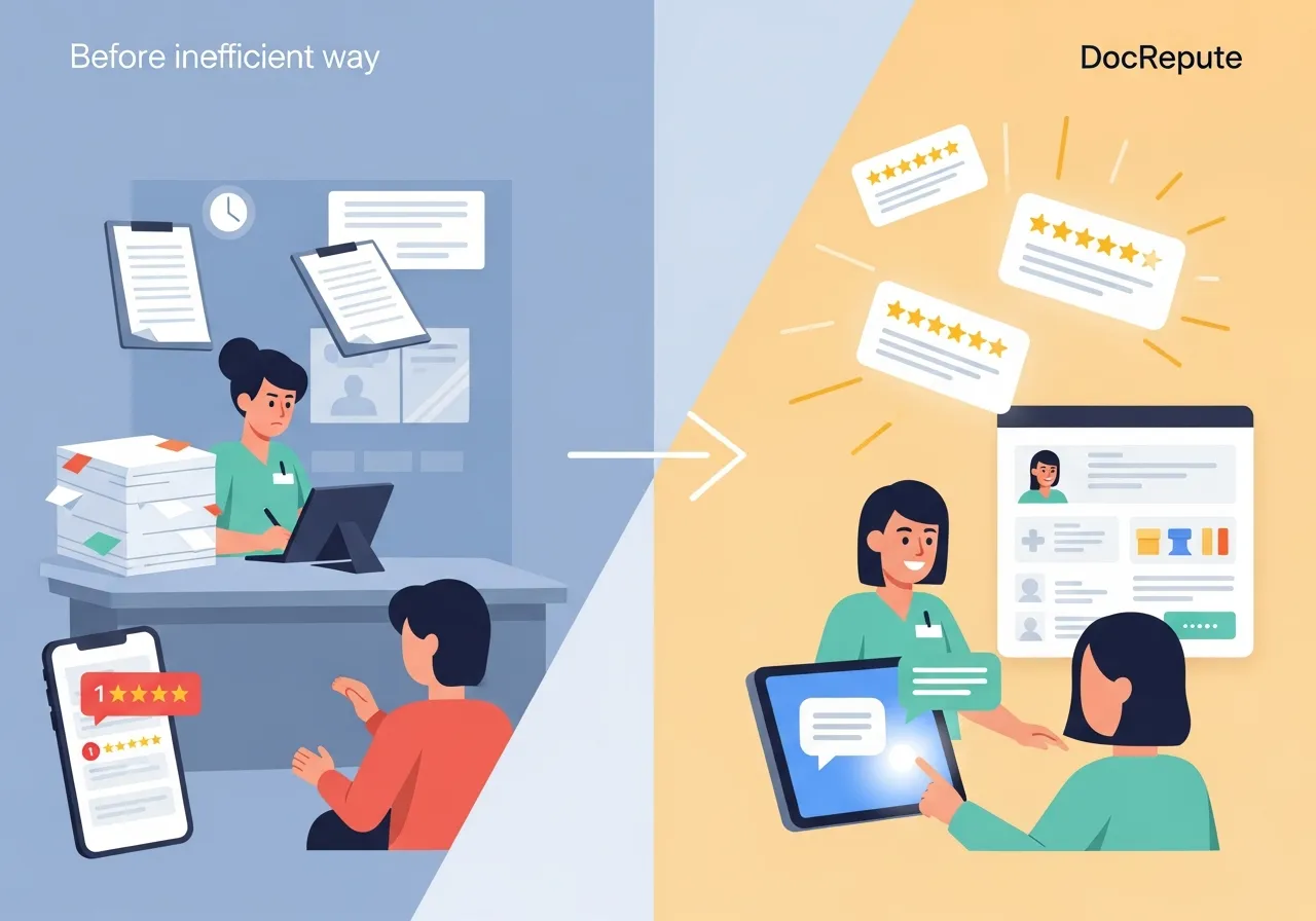 Before and after transformation from paper forms to digital intake
