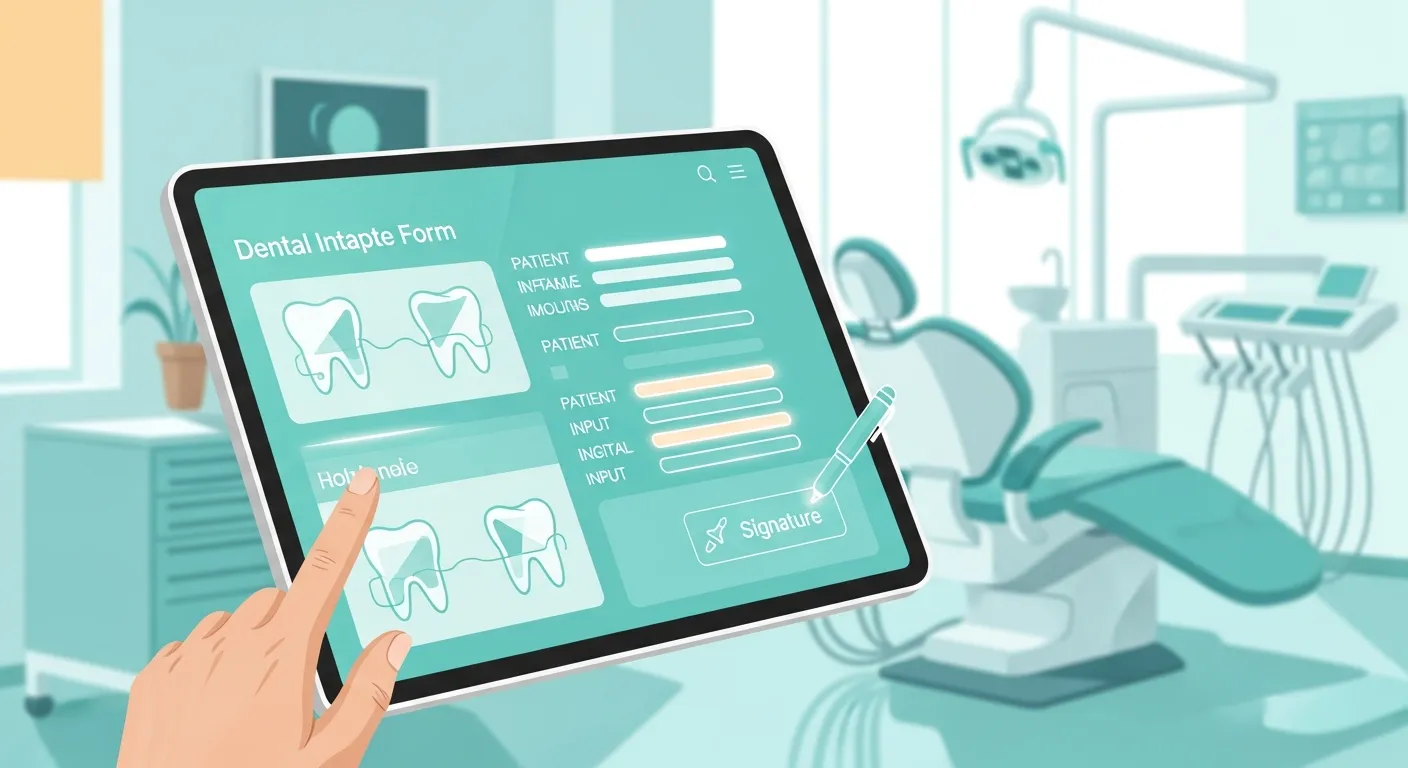 Dental patient intake form illustration